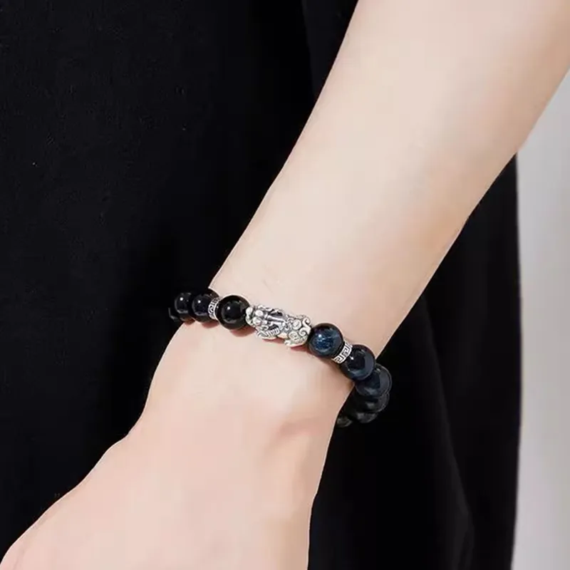 TUTAE Natural Obsidian Bracelets Men's-3