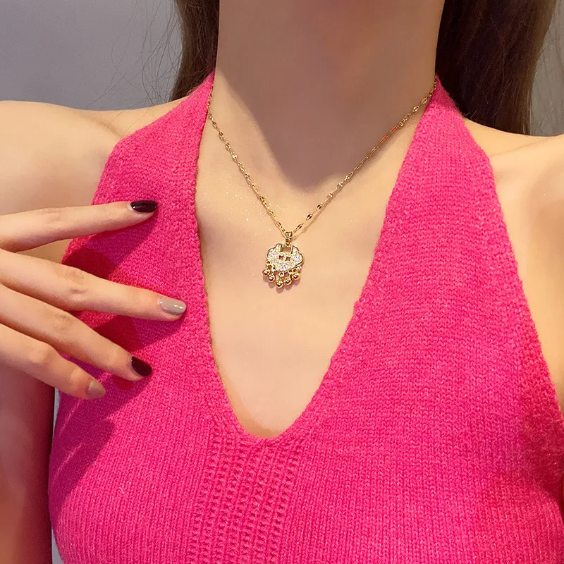 TUTAE Alloy Necklaces Women's Gold-5