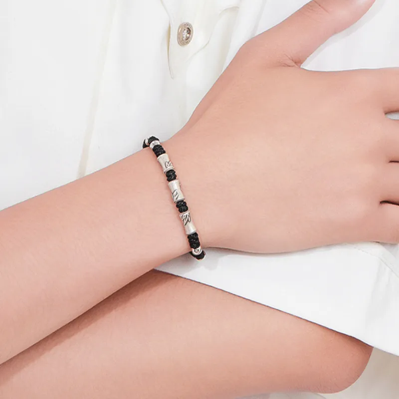 TUTAE 999 Fine Silver Bracelets Unisex Black-4