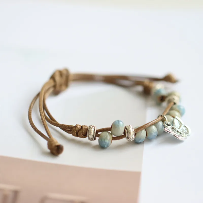 TUTAE Alloy Ceramic Bracelets Women's Blue-5