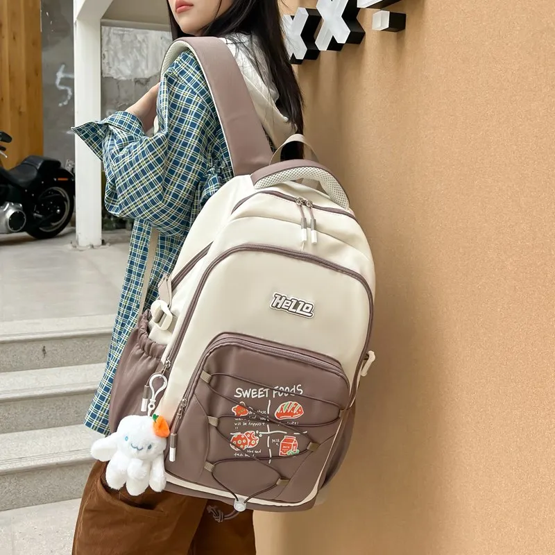 Single Warehouse Composite Cloth Backpack Unisex Multicolor-22