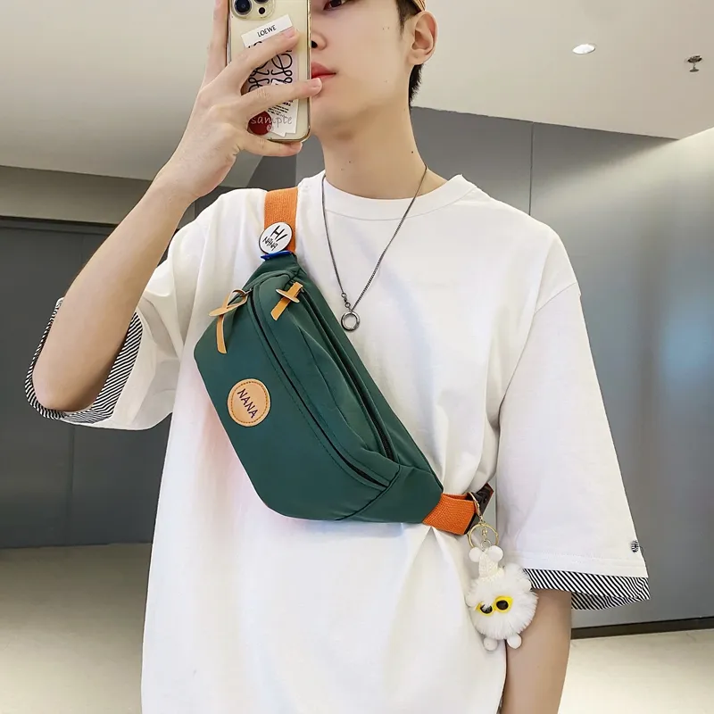 Single Warehouse Nylon Sling Bag Regular Unisex Yellow/Gray/Green/Black-10