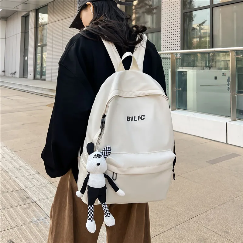 Single Warehouse Composite Cloth Backpack Regular Unisex Gray/Black/Burgundy/Ecru-15
