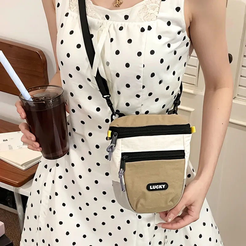 Single Warehouse Nylon Crossbody Bag, Shoulder Bag Regular Women's White/Yellow/Green/Brown-15