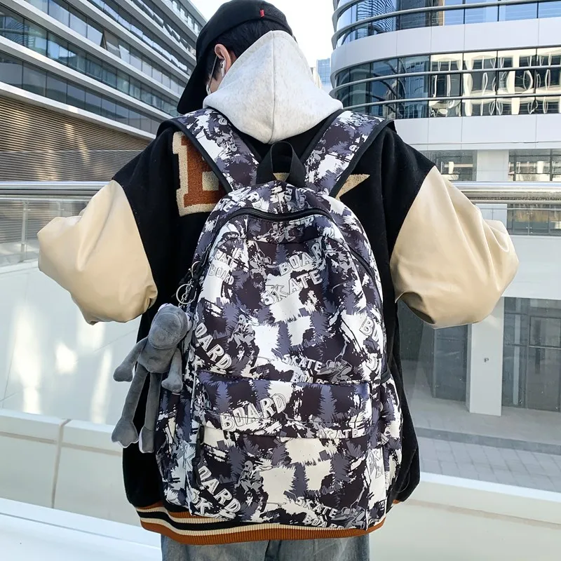 Single Warehouse Composite Cloth Backpack Regular Unisex Black/Green/Blue/Khaki-16
