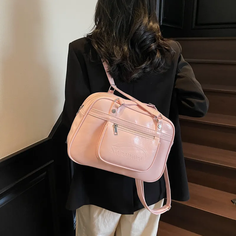 Single Warehouse PU Shoulder Bag Regular Women's Ecru/Pink/Blue/Yellow/Black-8