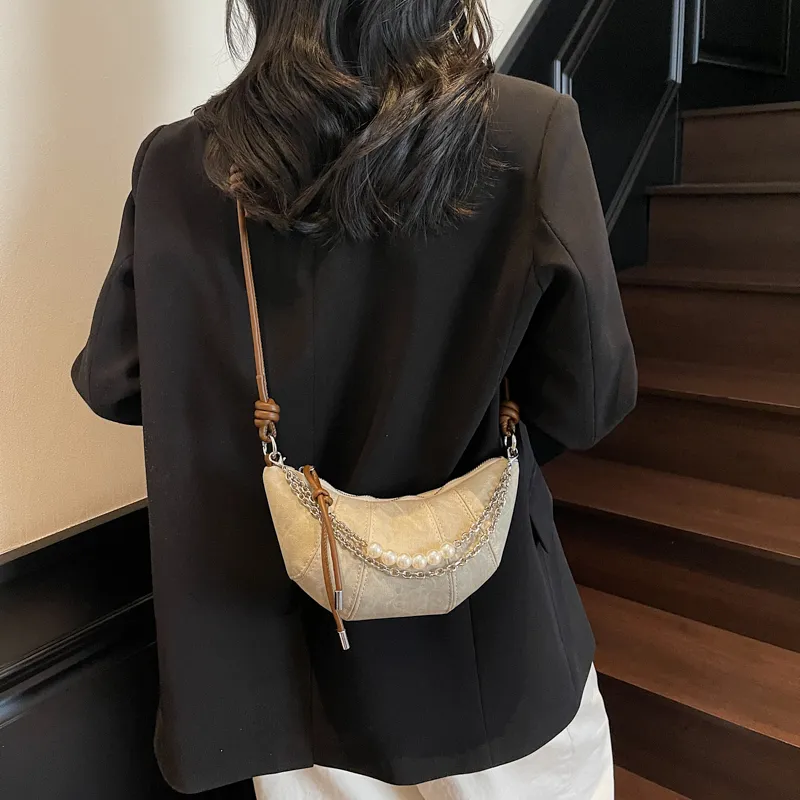 Single Warehouse PU Handheld Shoulder Bag Regular Women's Denim Blue/Dark Tea/Ecru-13