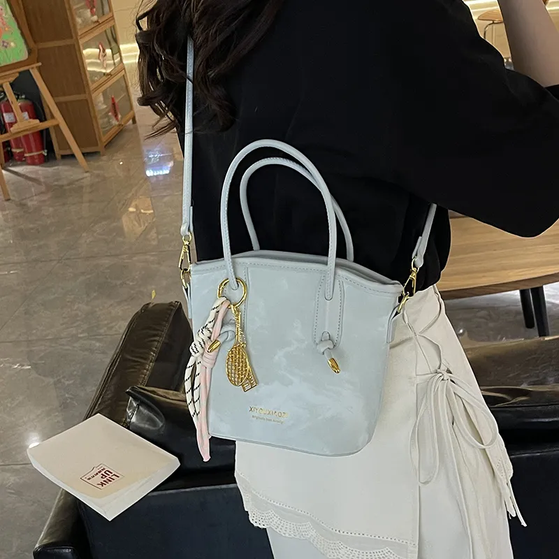 Single Warehouse PU Shoulder Bag Regular Women's Ecru/Silver/Green/Pink/Black-19