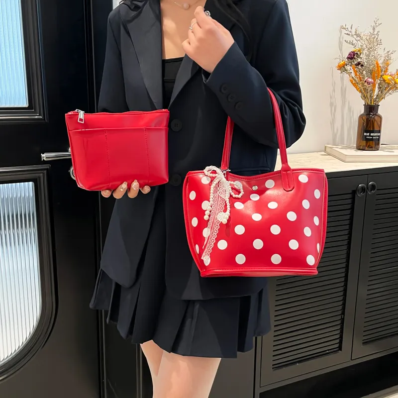 Single Warehouse PU Handbag, Shoulder Bag Regular Women's White/Black/Red-8