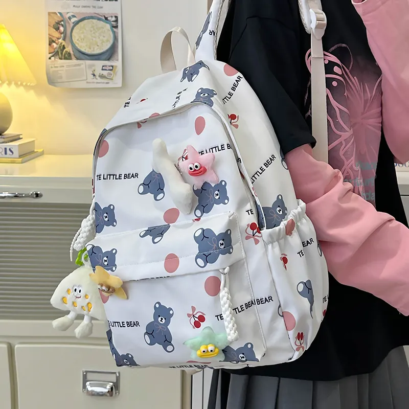 Single Warehouse Nylon Backpack Regular Women's White/Pink/Blue/Green/Black-4