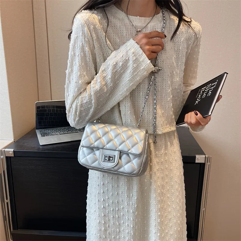 Single Warehouse PU Shoulder Bag Regular Women's Ecru/Silver/Pink/Black-8