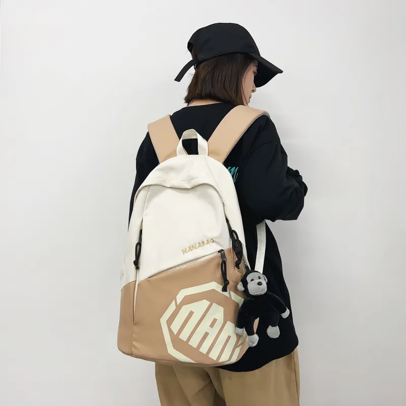 Single Warehouse Nylon Backpack Unisex Gray/Khaki/Blue/Red-8