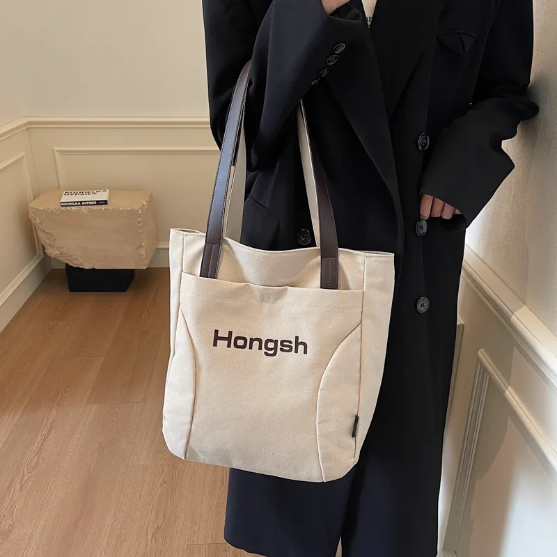 Single Warehouse Fabric Handheld Shoulder Bag Regular Women's White/Khaki/Dark Tea-8
