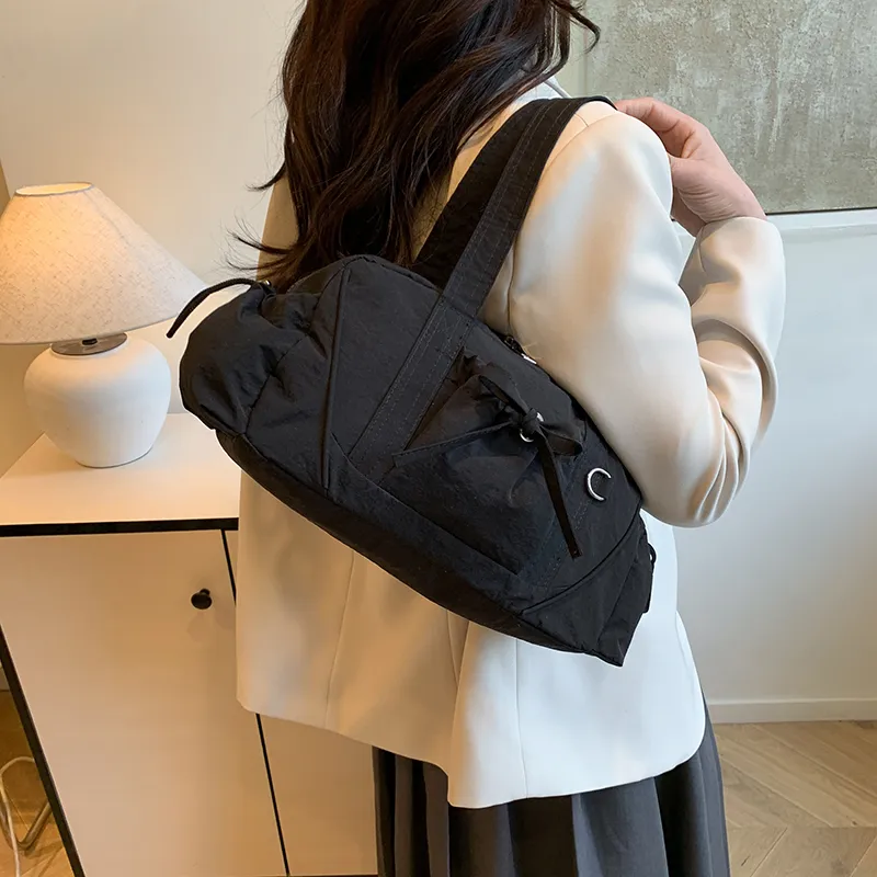 Single Warehouse Nylon Shoulder Bag Women's White/Green/Gray/Khaki/Black-25