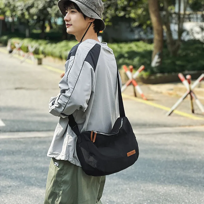 Single Warehouse Nylon Crossbody Bag, Shoulder Bag Regular Unisex White/Black/Khaki/Green-18