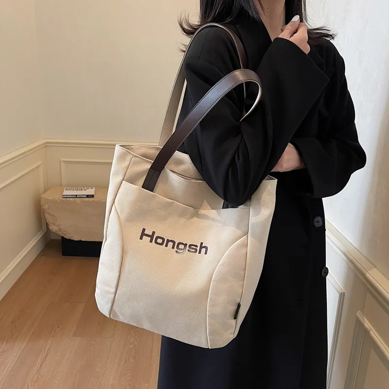 Single Warehouse Fabric Handheld Shoulder Bag Regular Women's White/Khaki/Dark Tea-13