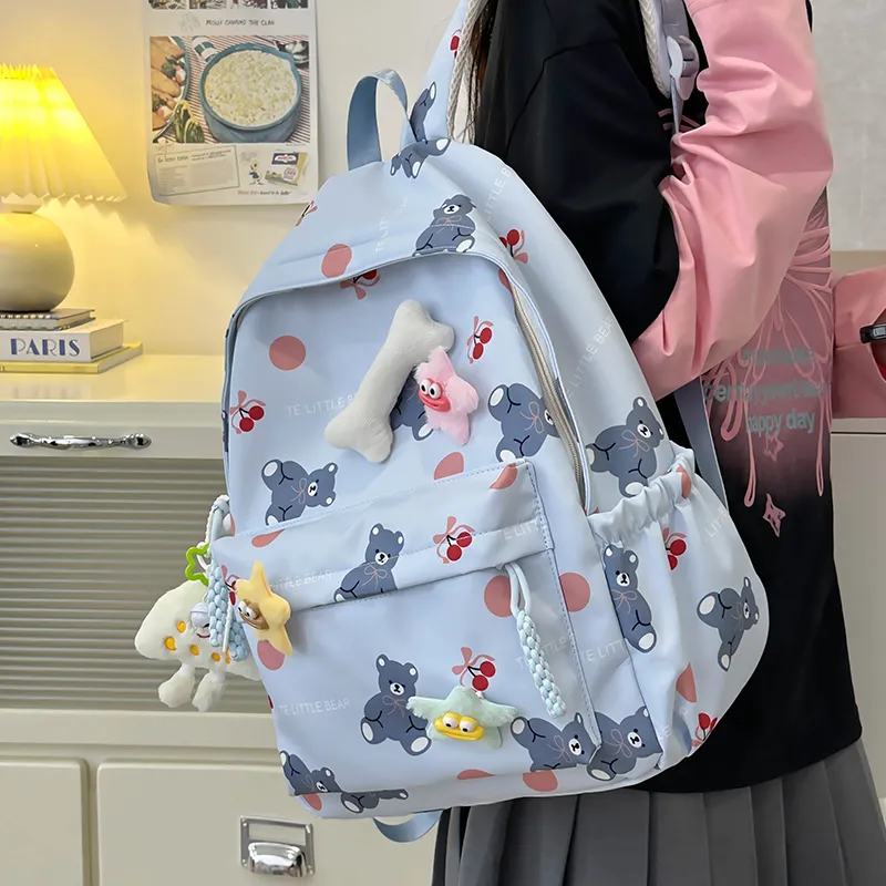 Single Warehouse Nylon Backpack Regular Women's White/Pink/Blue/Green/Black-15