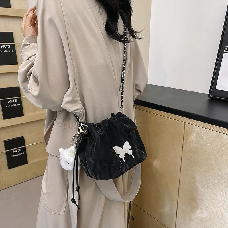 Single Warehouse PU Shoulder Bag Women's White/Silver/Pink/Blue/Black-21