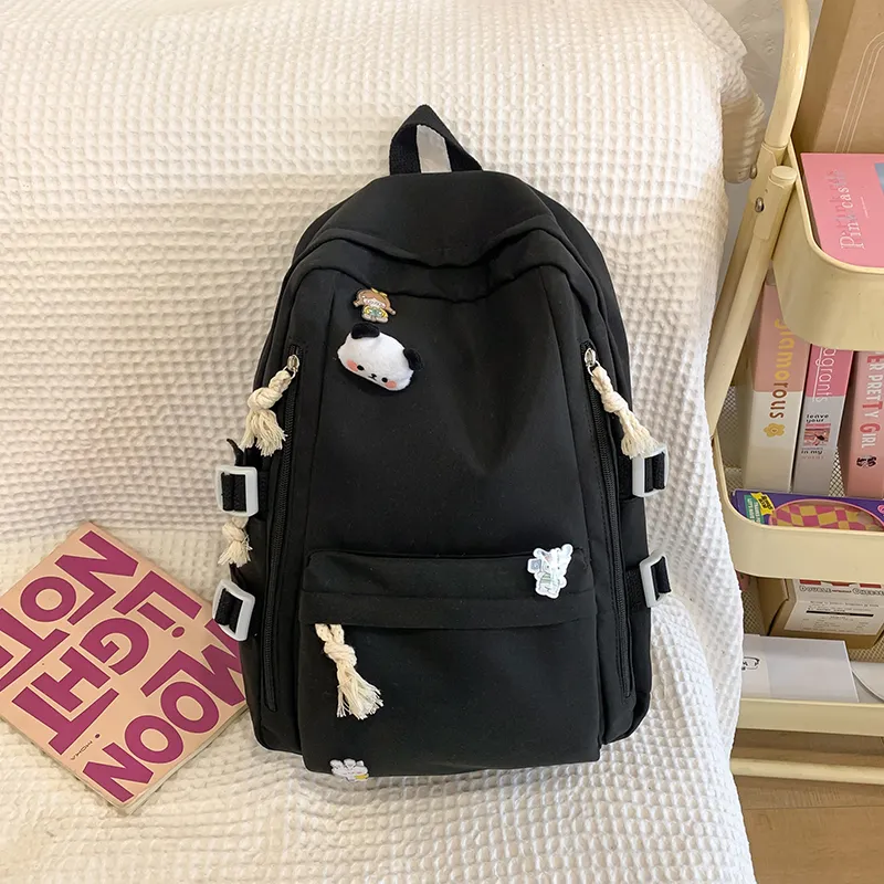 Single Warehouse Nylon Backpack Unisex White/Pink/Blue/Green/Black-22