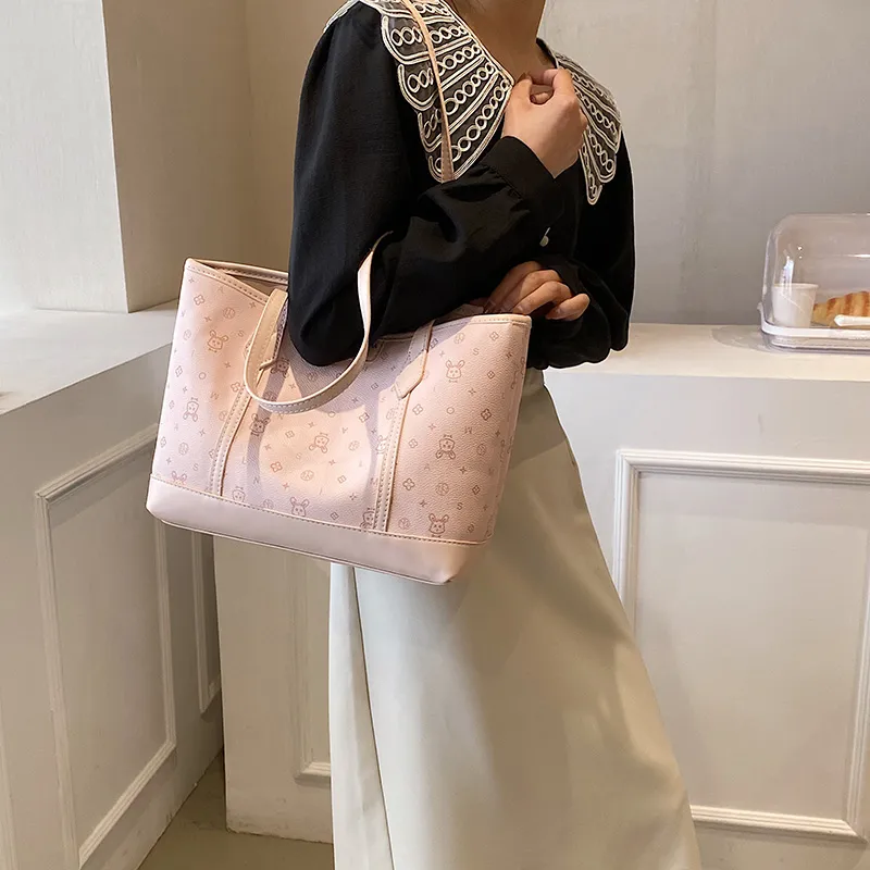 Single Warehouse PU Handbag, Shoulder Bag Regular Women's White/Pink/Green-7