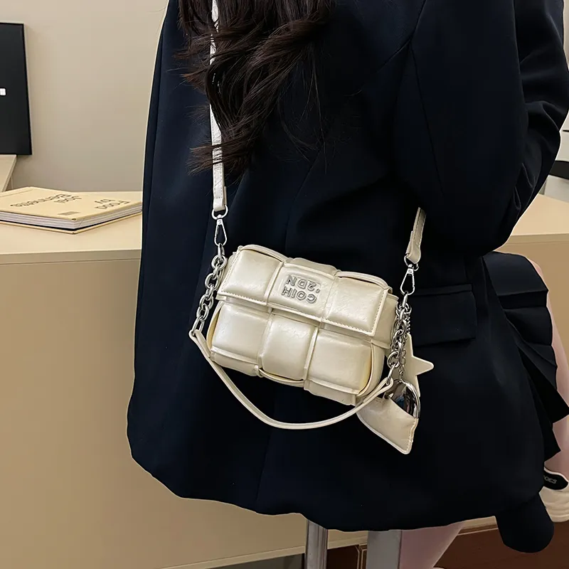 Single Warehouse PU One Shoulder Handbag Regular Women's Ecru/Silver/Pink/Black-5