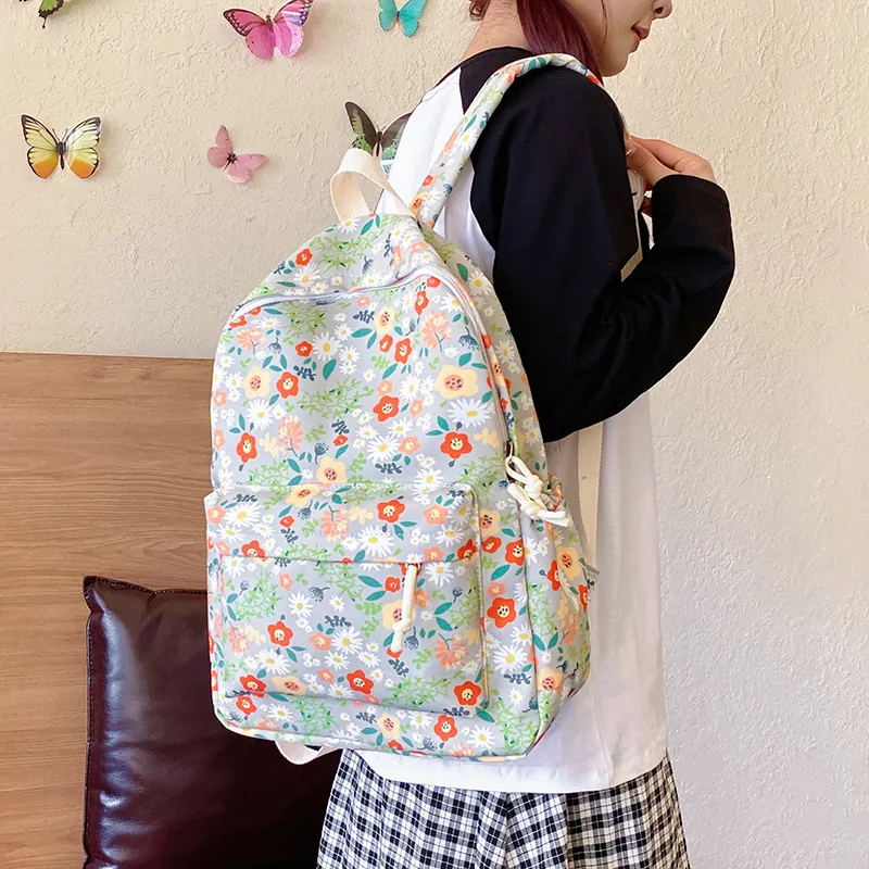 Single Warehouse Nylon Backpack Unisex Ecru/Green-11