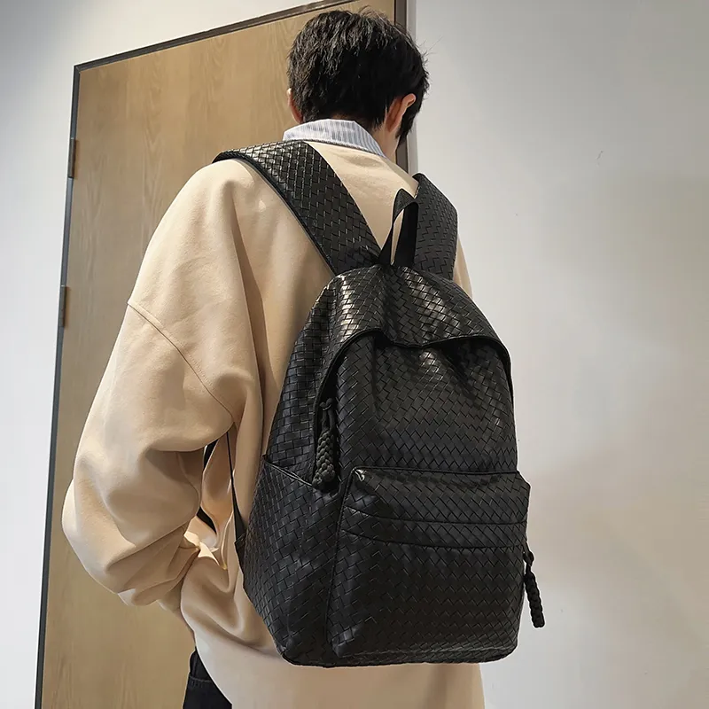 Single Warehouse PU Backpack Regular Unisex Black/Brown/Gray/White-11