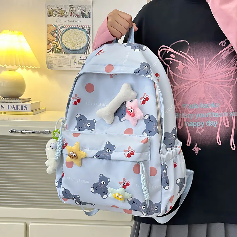 Single Warehouse Nylon Backpack Regular Women's White/Pink/Blue/Green/Black-17