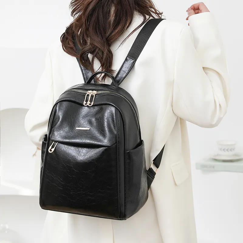 Single Warehouse PU Backpack Regular Women's Blue/Brown/Gray/Black-12
