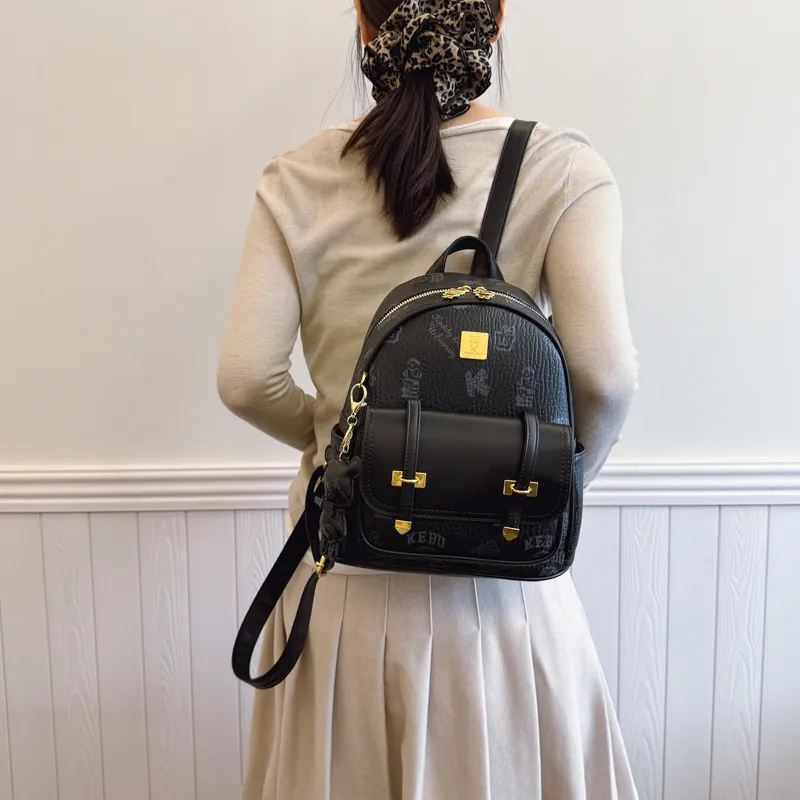 Single Warehouse PU Small Backpack Regular Women's Ecru/Brown/Pink/Black-24