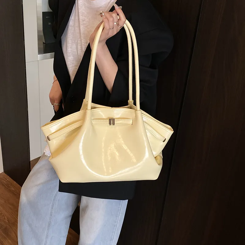 Single Warehouse PU Shoulder Bag Regular Women's Ivory/Black/Burgundy/Light Yellow/Light Blue-8