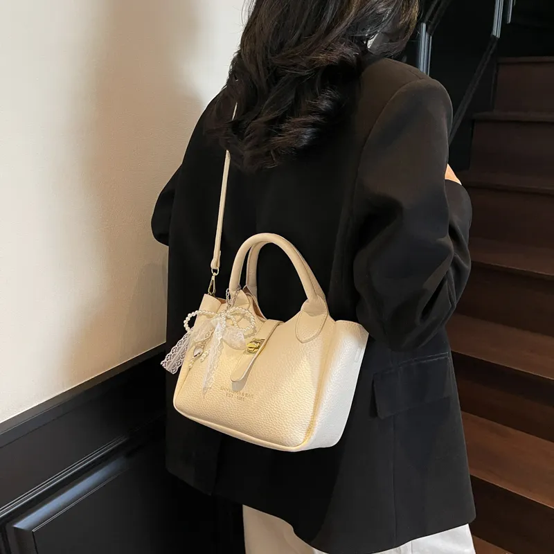 Single Warehouse PU Shoulder Bag, Crossbody Bag, Handbag Regular Women's Blue/Ecru/Pink/Black-2