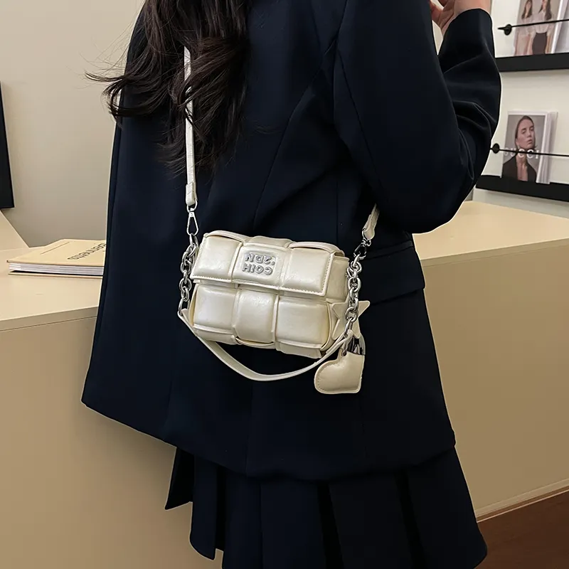 Single Warehouse PU One Shoulder Handbag Regular Women's Ecru/Silver/Pink/Black-4