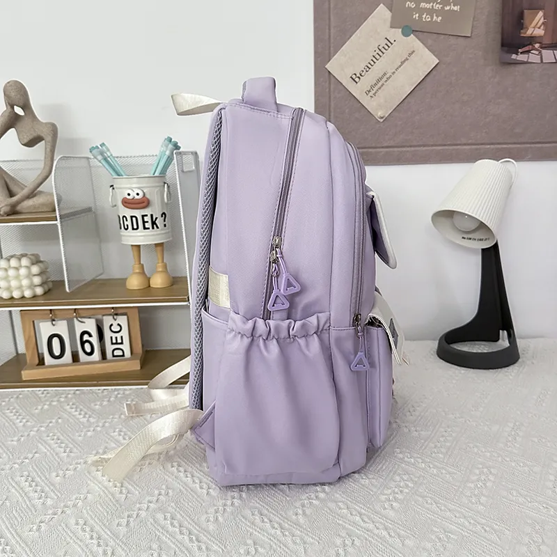 Single Warehouse Nylon Backpack Unisex Ecru/Black/Pink/Violet/Green-14