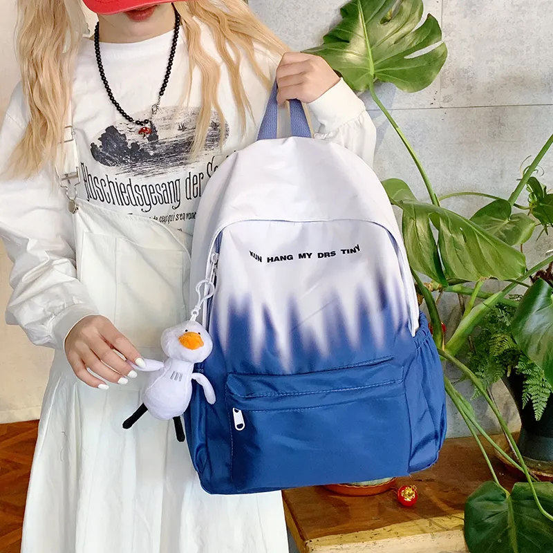 Single Warehouse Nylon Fabric Backpack Regular Unisex Pink/Green/Dark Blue/Light Blue-20
