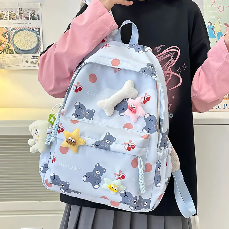 Single Warehouse Nylon Backpack Regular Women's White/Pink/Blue/Green/Black-16