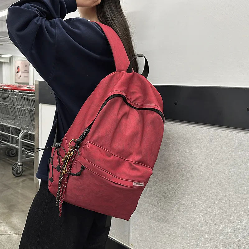 Single Warehouse Nylon Backpack Unisex White/Red/Green/Black-10