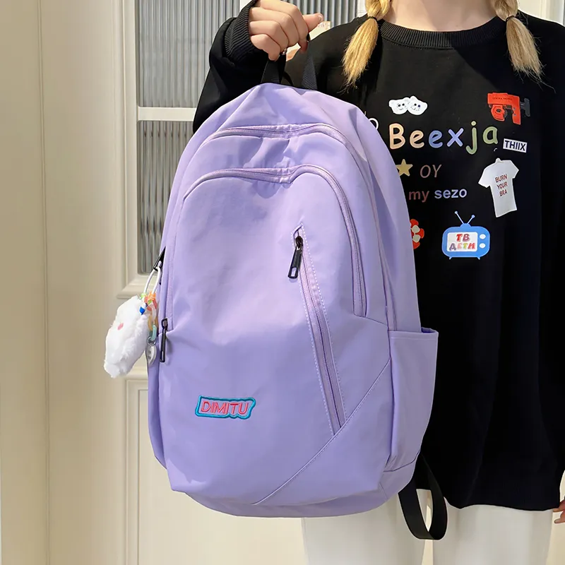 Single Warehouse Nylon Backpack Regular Unisex White/Blue/Purple/Black-18
