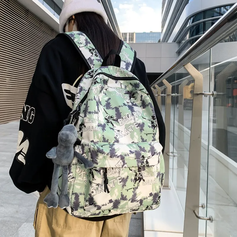 Single Warehouse Composite Cloth Backpack Regular Unisex Black/Green/Blue/Khaki-10