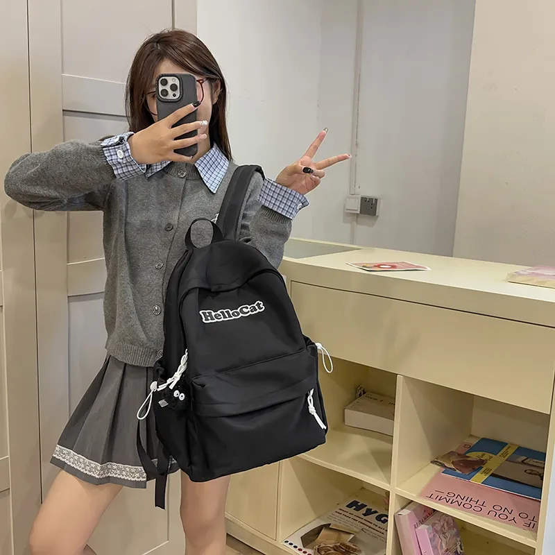 Single Warehouse Nylon Backpack Unisex Ecru/Yellow/Gray/Black-20