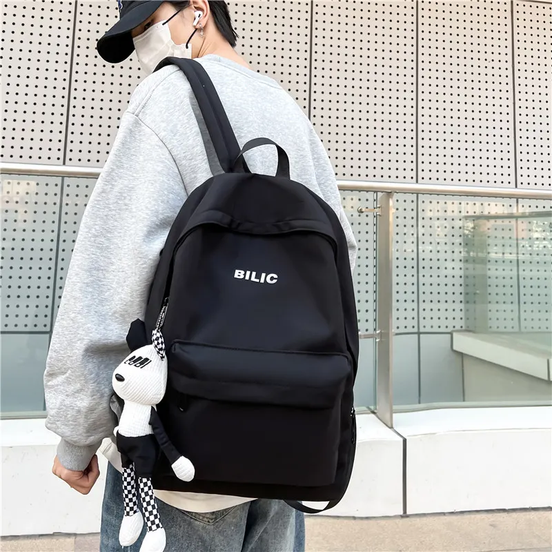 Single Warehouse Composite Cloth Backpack Regular Unisex Gray/Black/Burgundy/Ecru-10