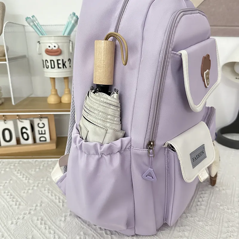 Single Warehouse Nylon Backpack Unisex Ecru/Black/Pink/Violet/Green-20