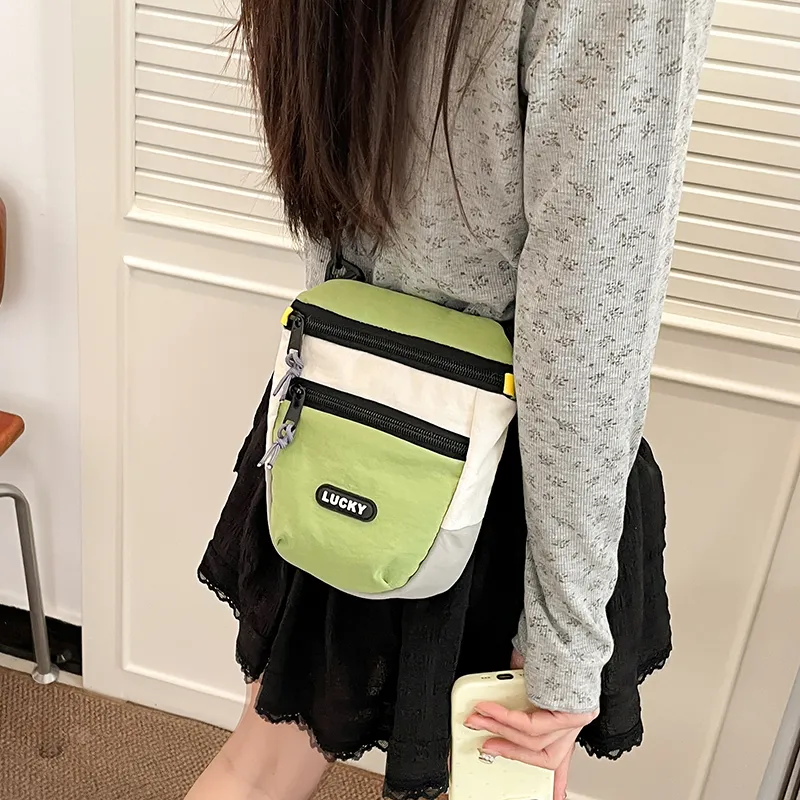 Single Warehouse Nylon Crossbody Bag, Shoulder Bag Regular Women's White/Yellow/Green/Brown-8