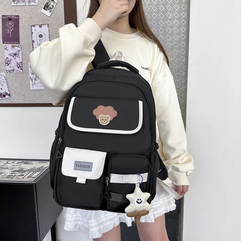 Single Warehouse Nylon Backpack Unisex Ecru/Black/Pink/Violet/Green-6