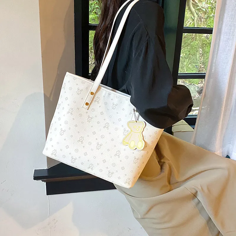 Single Warehouse PU Shoulder Bag Regular Women's White/Pink/Blue-2