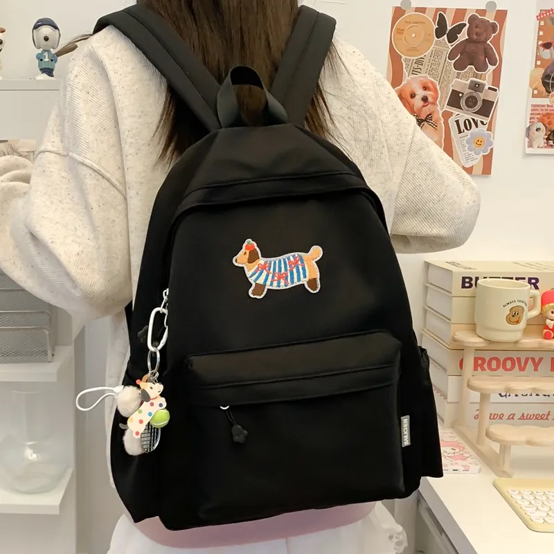 Single Warehouse Composite Cloth Backpack Unisex White/Blue/Black/Green-12