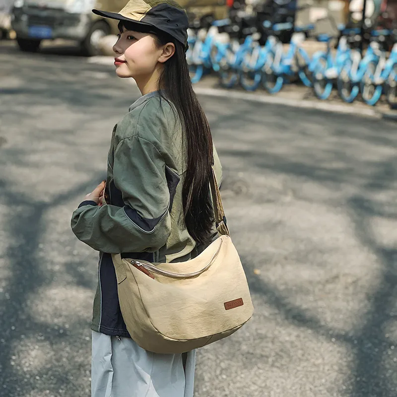 Single Warehouse Nylon Crossbody Bag, Shoulder Bag Regular Unisex White/Black/Khaki/Green-7