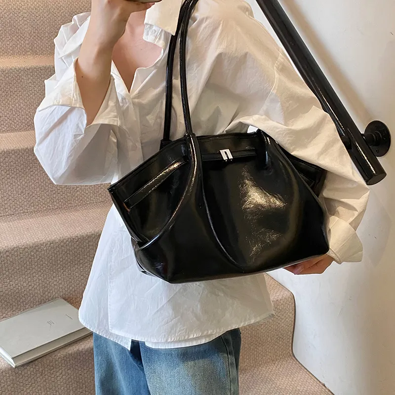 Single Warehouse PU Shoulder Bag Regular Women's Ivory/Black/Burgundy/Light Yellow/Light Blue-28