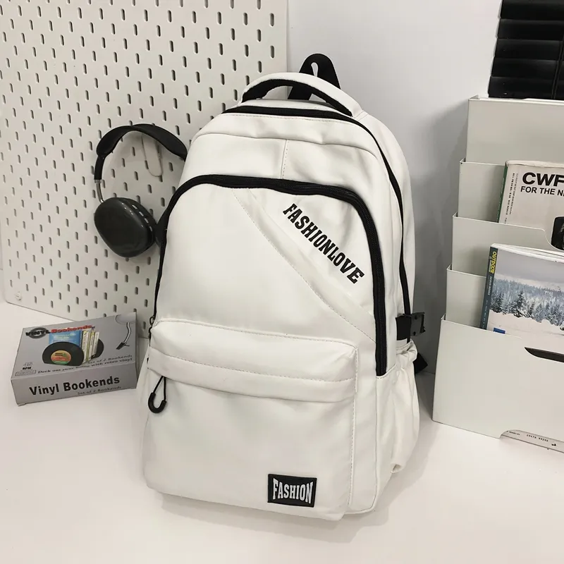 Single Warehouse Nylon Backpack Unisex White/Black/Gray/Khaki-1