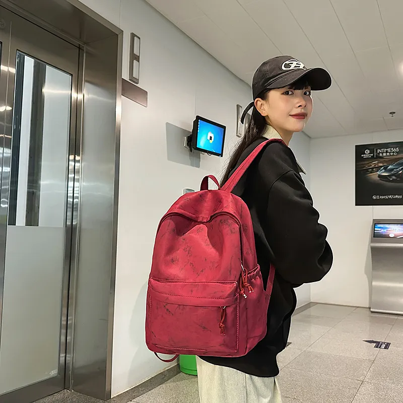 Single Warehouse Nylon Backpack Unisex Multicolor-14